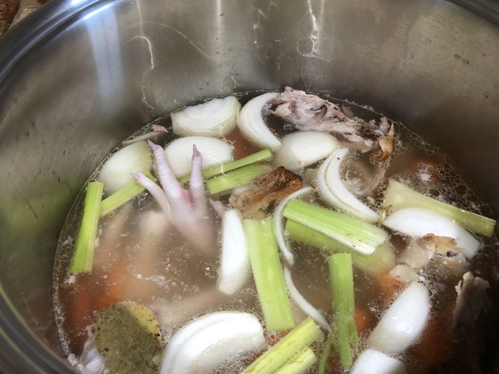 chicken bone broth before