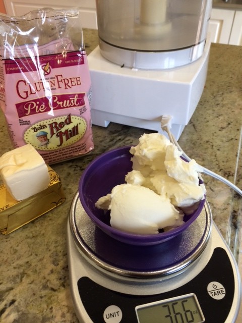 Shortening being weighed